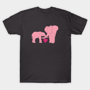 Elephants Love Heart T-Shirt